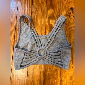 Yogalicious Butterfly Back Racer Back Sports Bra Size Small Grey